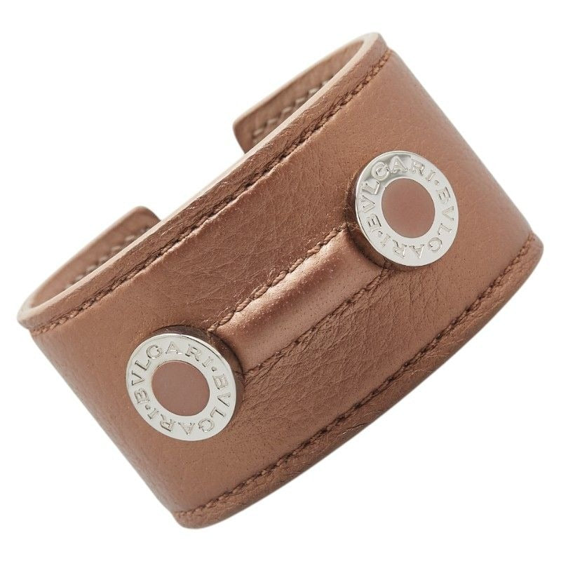 Bvlgari Beige Silver Leather Metal