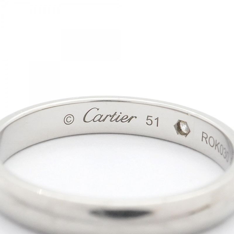 Cartier Ring C Deux 1PD Pt950 Platinum Diamond #51 Ladies