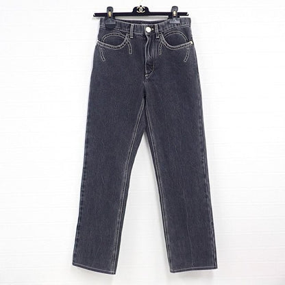 Chanel Washed Denim Jeans Bottoms Size 34 Gray Casual