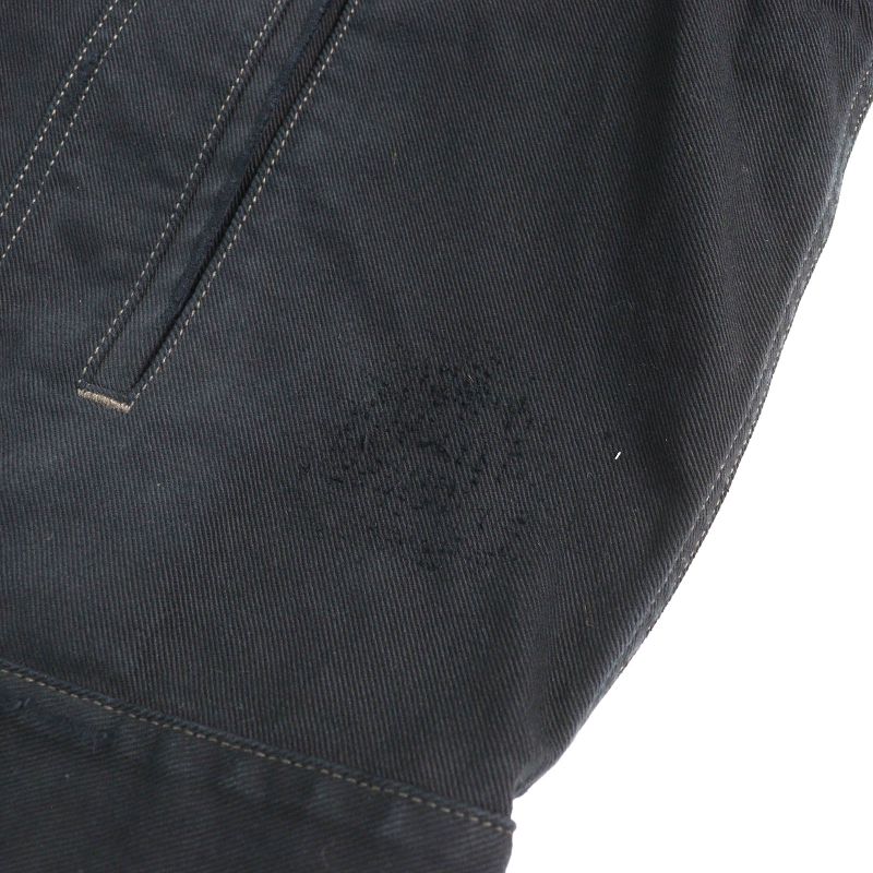 Balenciaga 22AW 719313 Tnw54 Denim Foodie Pull-over Parker 100% Cotton Damaged