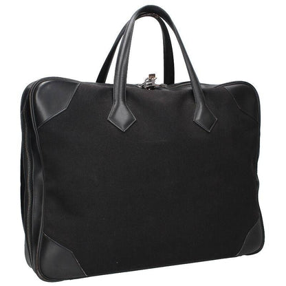 Hermes Victoria 45 □I Engraved Svhardware Toile Offiche Vache Brief Bag Men's 45