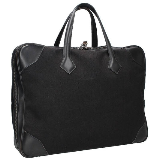 Hermes Victoria 45 □I Engraved Svhardware Toile Offiche Vache Brief Bag Men's 45