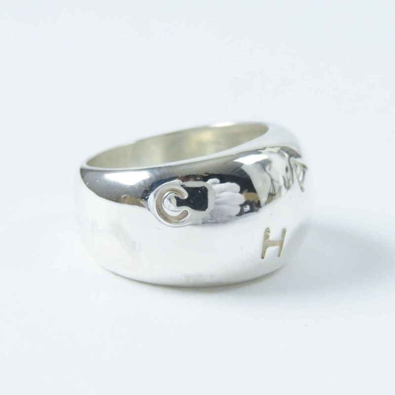 CHANEL Logo Ring / Ring Ag925 Silver No.13 With Storage Bag Weight 15.1g Ladies