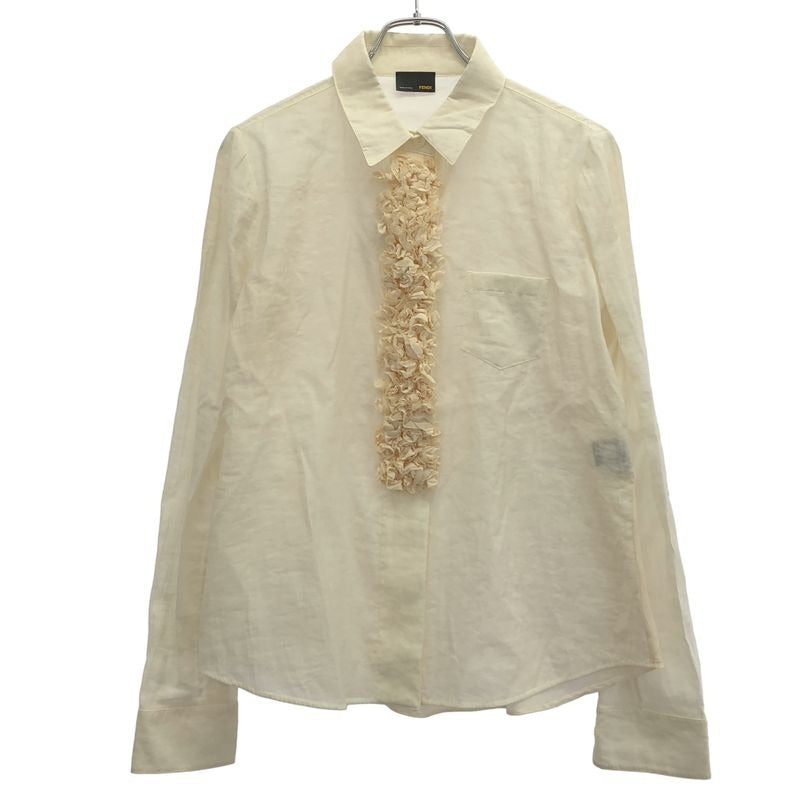 Fendi Center Frill Shirt Fs6018 White 44