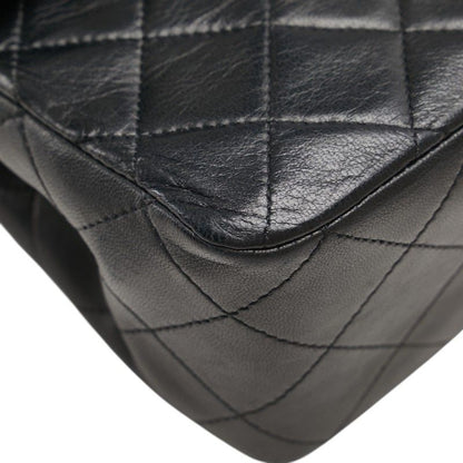 Chanel Matelasse Coco Mark Double Flap Black Gold Lambskin Women's Chanel