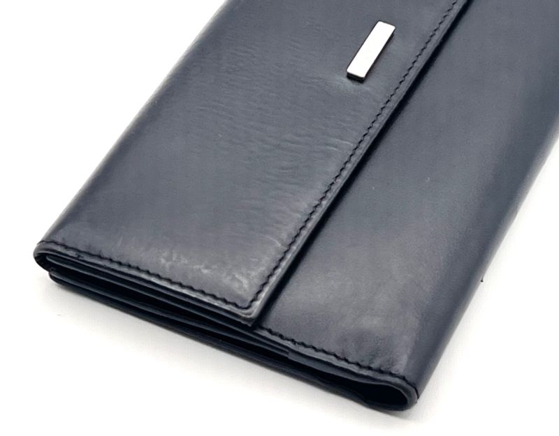 Gucci Long Wallet Logo Black Leather 08bs166