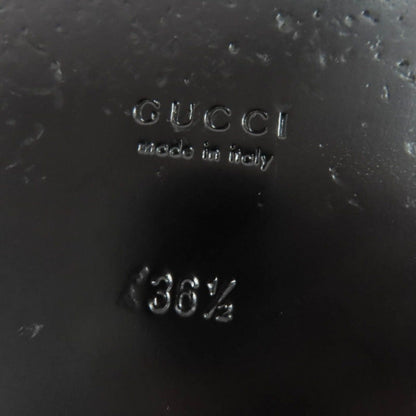 Gucci Leather Interlocking Sandals Black Gold 36.5 — view 11
