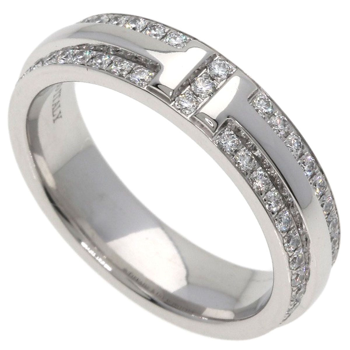 Tiffany & Co Ttwo Narrow Pave Diamond Ring 18K White Gold
