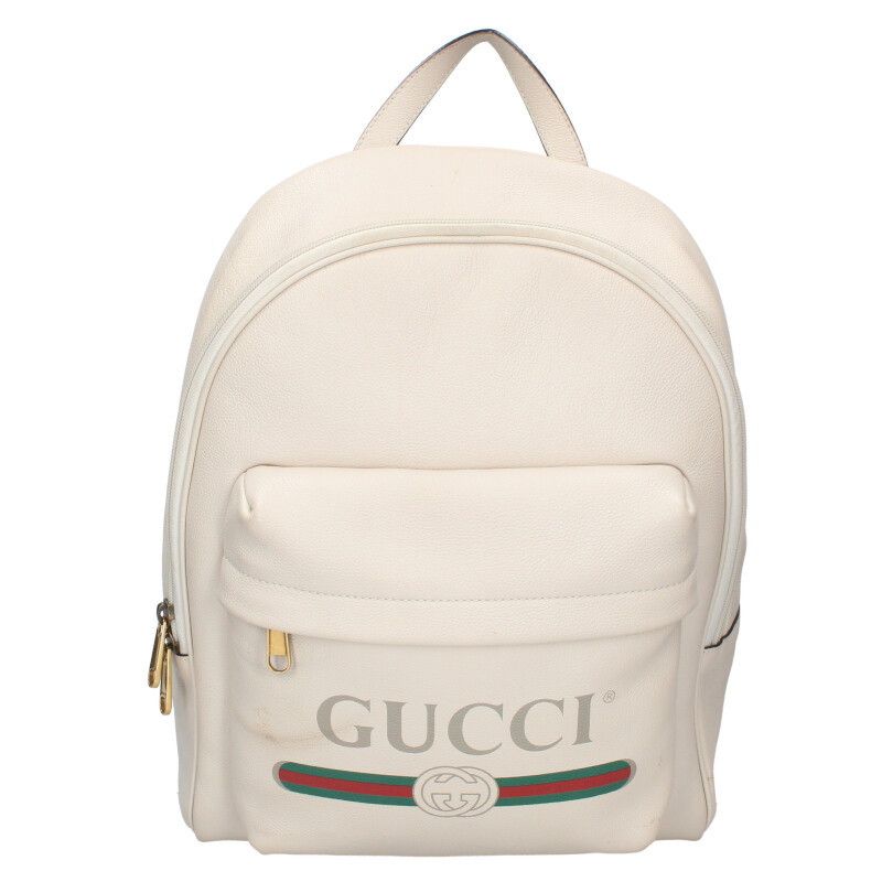 Gucci 547834 Vintage Logo Print Leather Backpack Men's