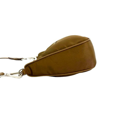 Prada Triangle Logo Hardware Nylon Saffiano Leather 2-Way Chain Semi One