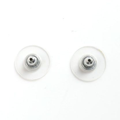 Chanel Metal Leather Coco Mark Hoop Earrings Ladies Pre-owned