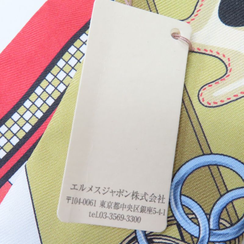 Hermes Brides Et Gris-gris Horse Maitreya And Charm 100% Silk Rouge/white/mordre