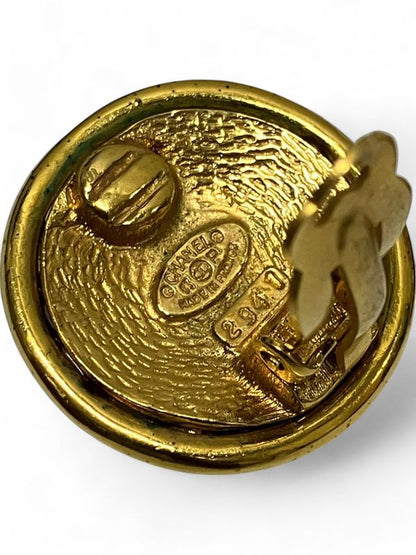 Chanel 93P 4strand Coco Mark Earrings Women Gold