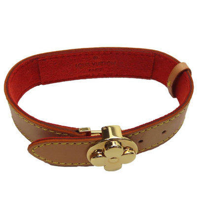 Louis Vuitton Bracelet Good Luck Bracelet M64448 Nubuck Leather Metal Beige