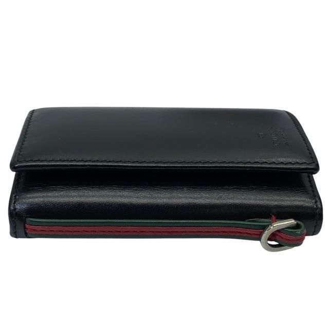 Gucci 131928 6-stack Key Case Key Ring Sherry Line Web Stripe Leather Black