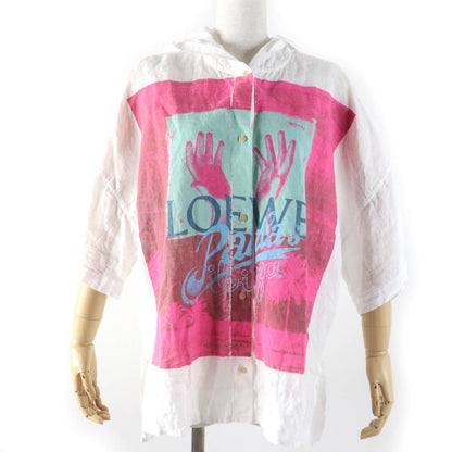 LOEWE×paulas Ibiza LOEWE×paulas Ibiza S616y07x32 100% Linen Palm Print Hooded