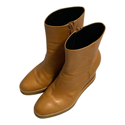 Celine Wedge Cles Side Zip Short Boots 38