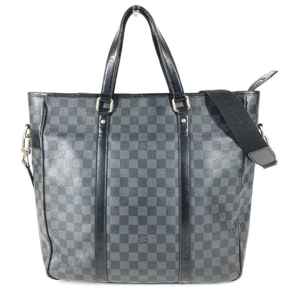 Louis Vuitton Shoulder Bag Tadao Damier Graphite Canvas Black