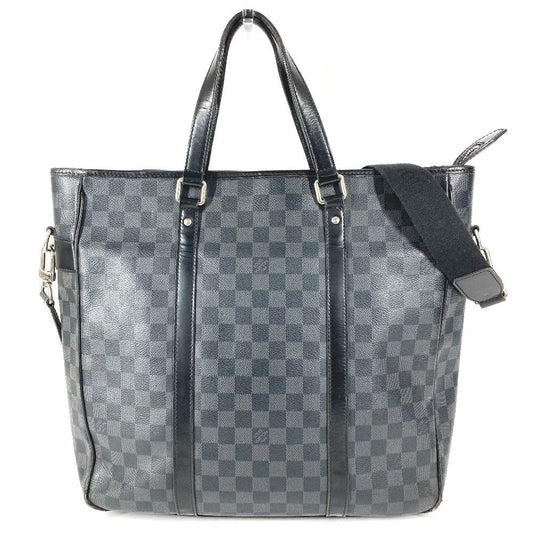 Louis Vuitton Shoulder Bag Tadao Damier Graphite Canvas Black