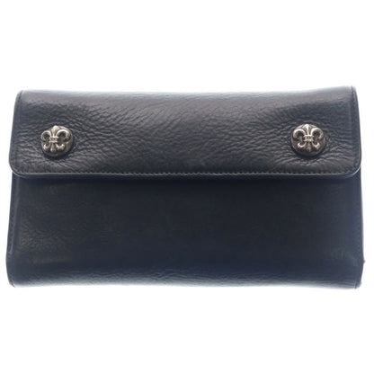 Chrome Hearts Wave BS Fluer Leather Wallet Black