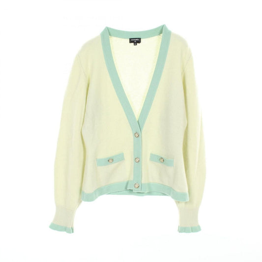 Chanel Cardigan Coco Mark Button Green Cashmere