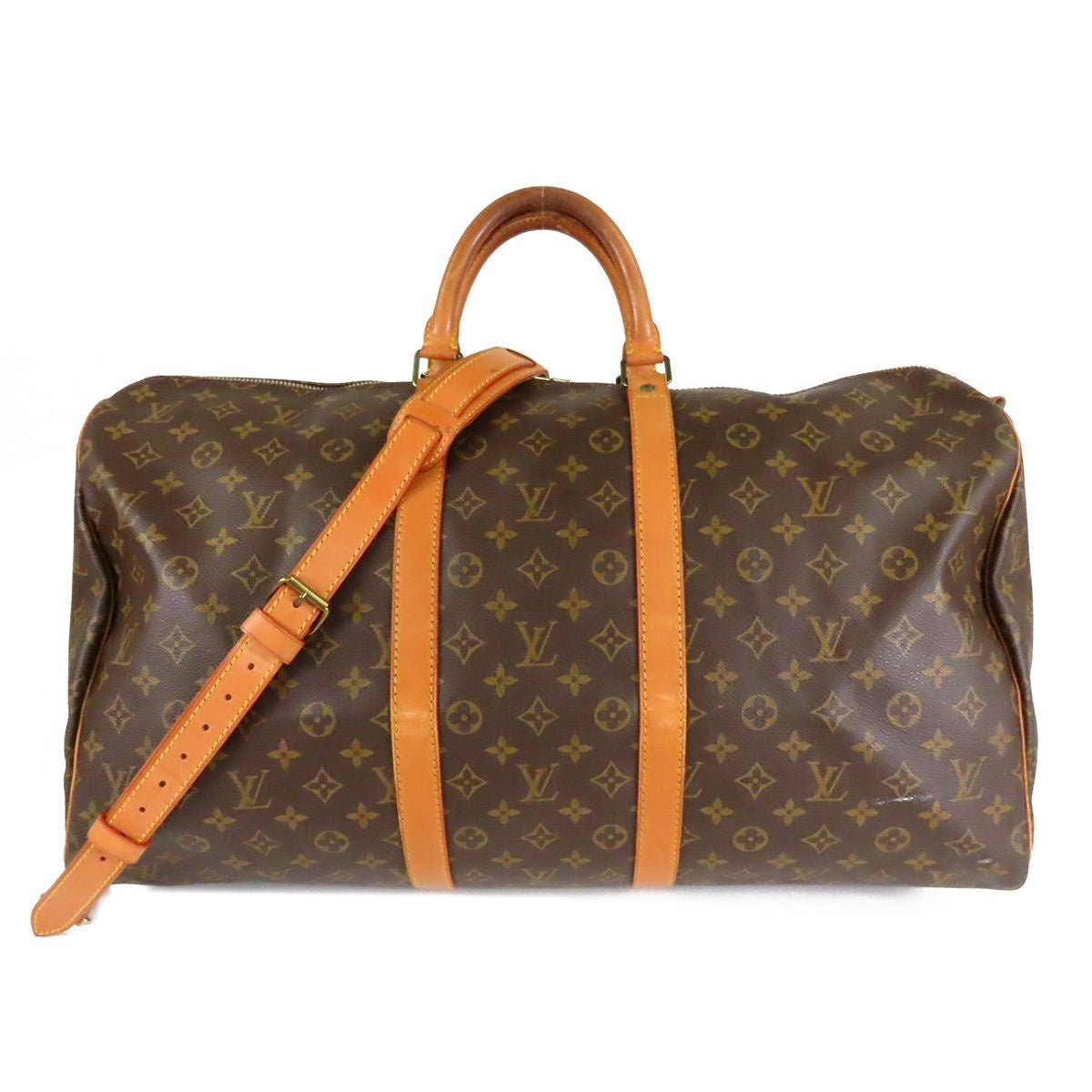 Louis Vuitton Keepall 55 Bandouliere Brown Monogram Canvas 2-Way Boston Bag
