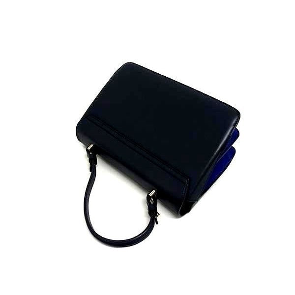 Versace Handbag Medusa Navy Leather 2-Way Gold Hardware — view 4