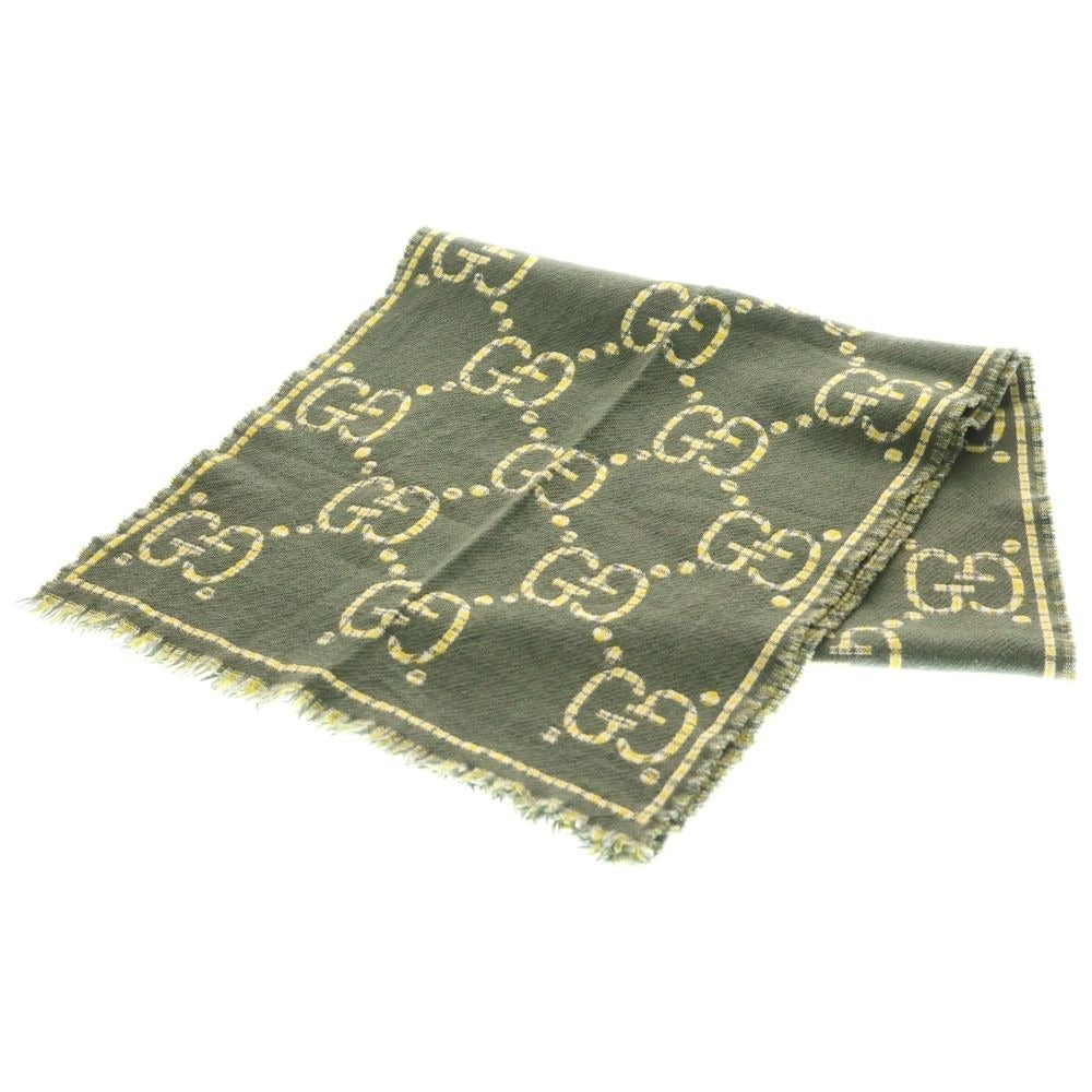 Gucci Check GG Wool Scarf Green