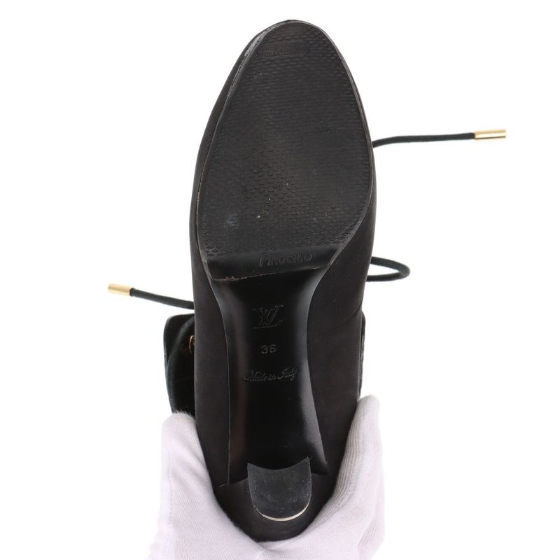 Louis Vuitton 10 Years Monogram Nubuckles Cles Zah Booties Women's 36 Ma0170