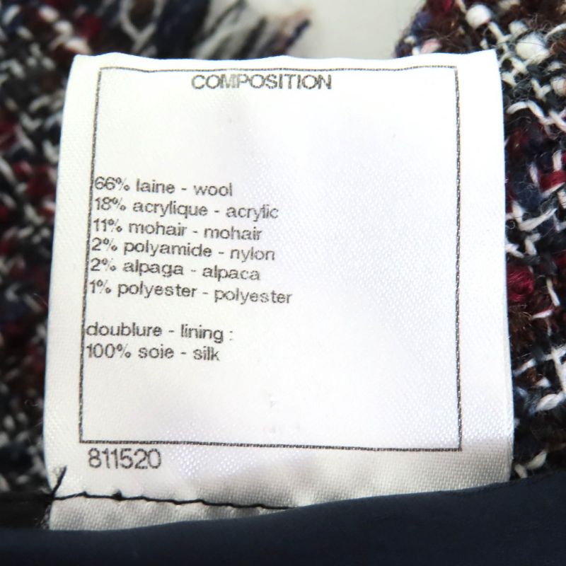 CHANEL P49469 Mohair-alpaca Blend Dallas Coco Mark Button Mixed Tweed Jacket