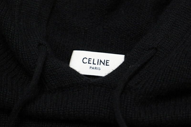 Celine Hoodie Size S Eddy Period Cashmere Knit Hoodie Black Made In Italy