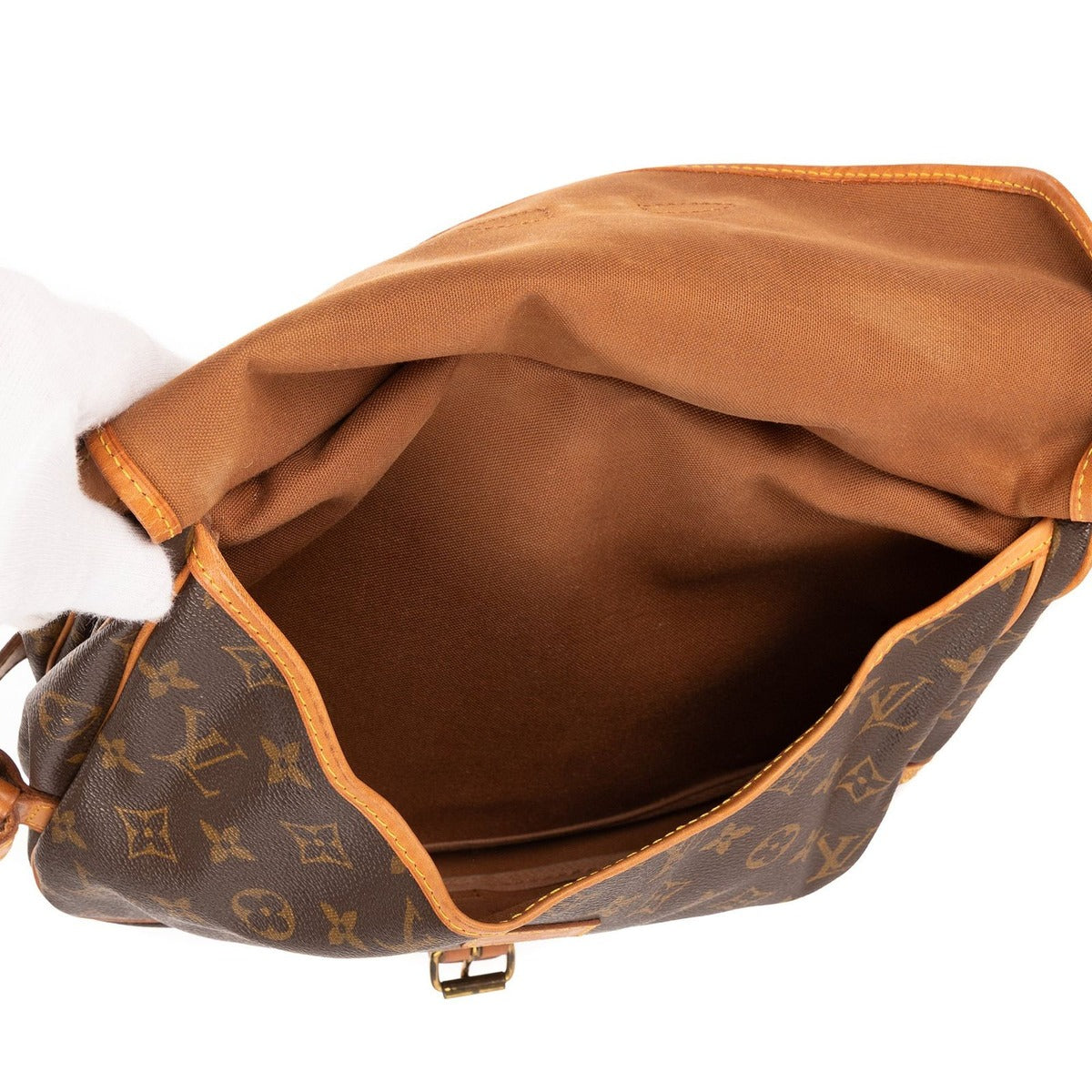 Louis Vuitton Saumur Brown Monogram Canvas Shoulder Bag — view 9