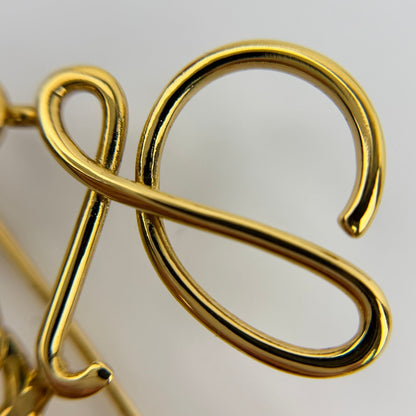 Loewe Anagram Brooch Gold Vintage — view 5