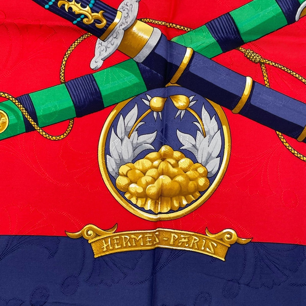 Hermes Scarf Silk Carre 90 Daimyo Princes du Soleil Levant Prince — view 6