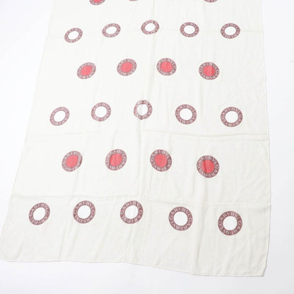 bvlgari 100% Silk Scarf Light Beige Brown Red Women