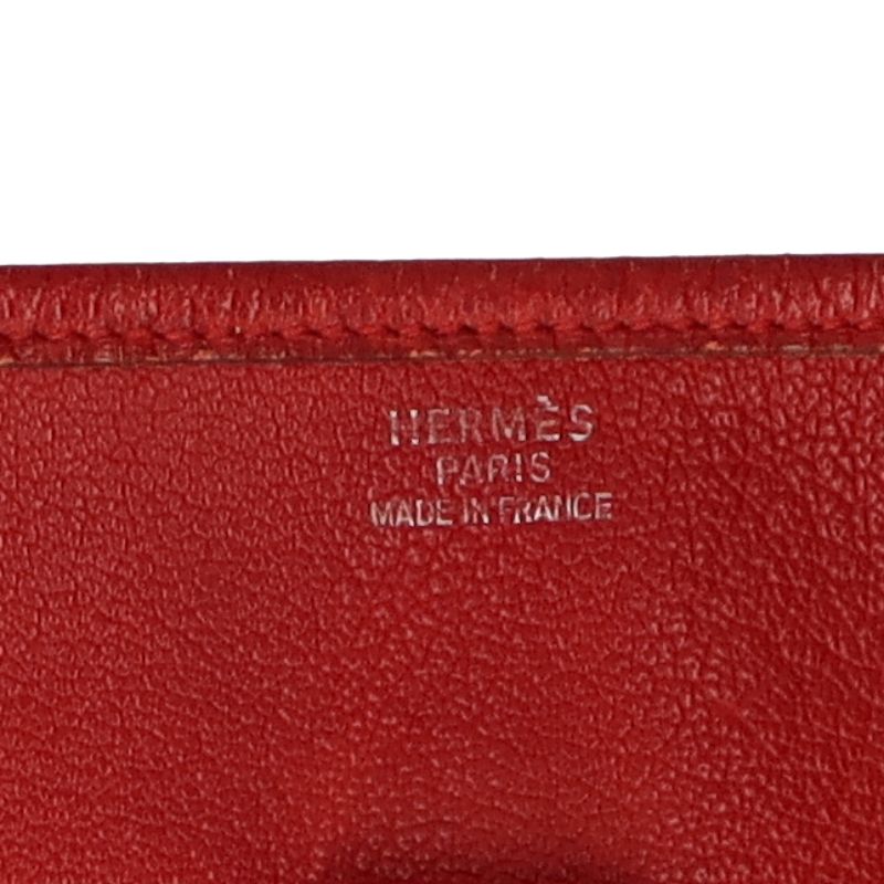 Hermes Evelyn GM Taurillon Clemence Women's Handbag Rouge Vif Excellent