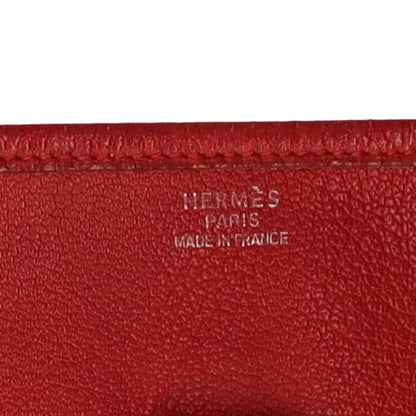 Hermes Evelyn GM Taurillon Clemence Women's Handbag Rouge Vif Excellent