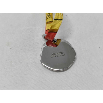 Hermes Necklace Tourbillon Silver Multicolor Metal Silk Cord — view 2