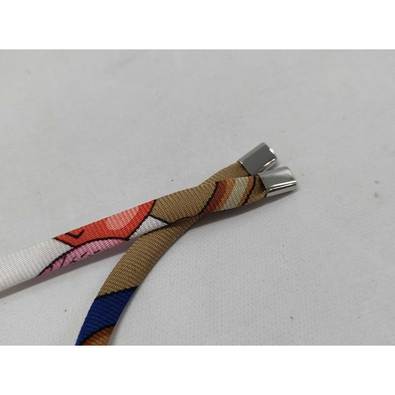 Hermes Necklace Tourbillon Silver Multicolor Metal Silk Cord — view 4