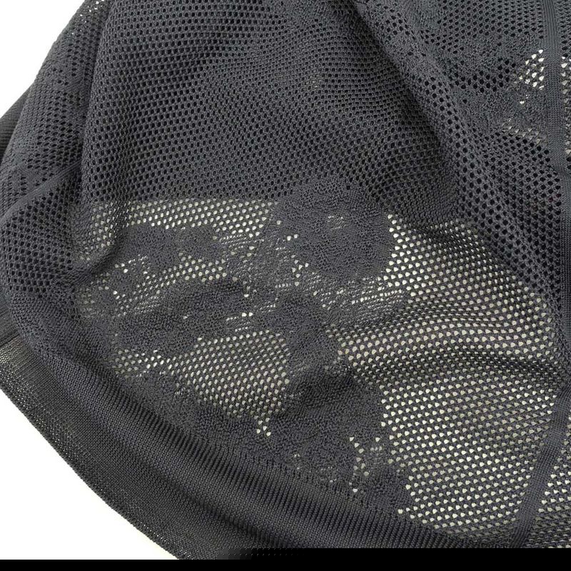 Hermes Short Sleeves Thick Knit 36 ​​size Navy 100% Silk Short Sleeve