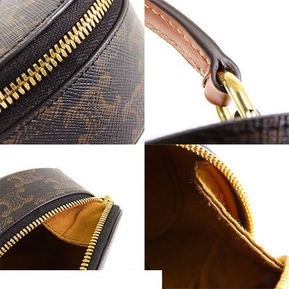 Celine Half Moon Case Tan Calfskin Triomphe Canvas 3way Shoulder Bag — view 7