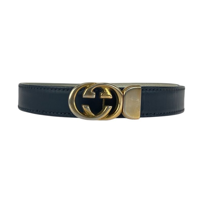 Gucci Vintage Interlocking Old Gucci 70cm (2756in)28" Navy 037 084 0054 Belt