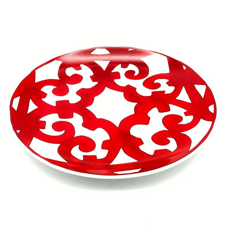Hermes Gadarkivir Plate Porcelain Red White 17cm (669in) Tableware
