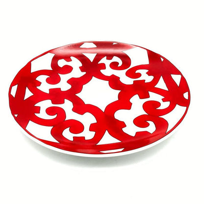 Hermes Gadarkivir Plate Porcelain Red White 17cm (669in) Tableware