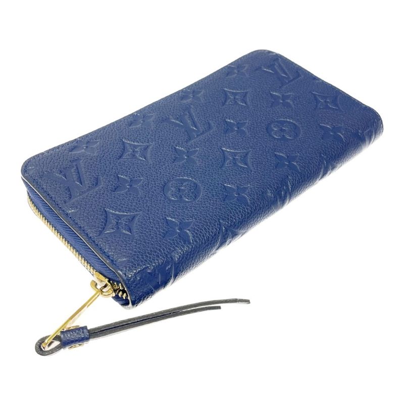 Louis Vuitton M60570 Monogram Empreinte Leather Zippy Wallet Navy 371634 Long