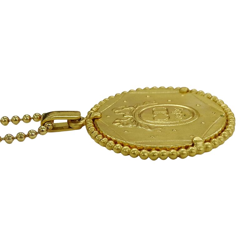 Dior Necklace Women's Branded Coin Ribbon Plated Gold Ball Chain Accessory