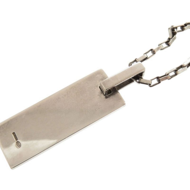 Gucci Logo Plated Silver 925 Necklace Pendant 1514 Gucci Men's