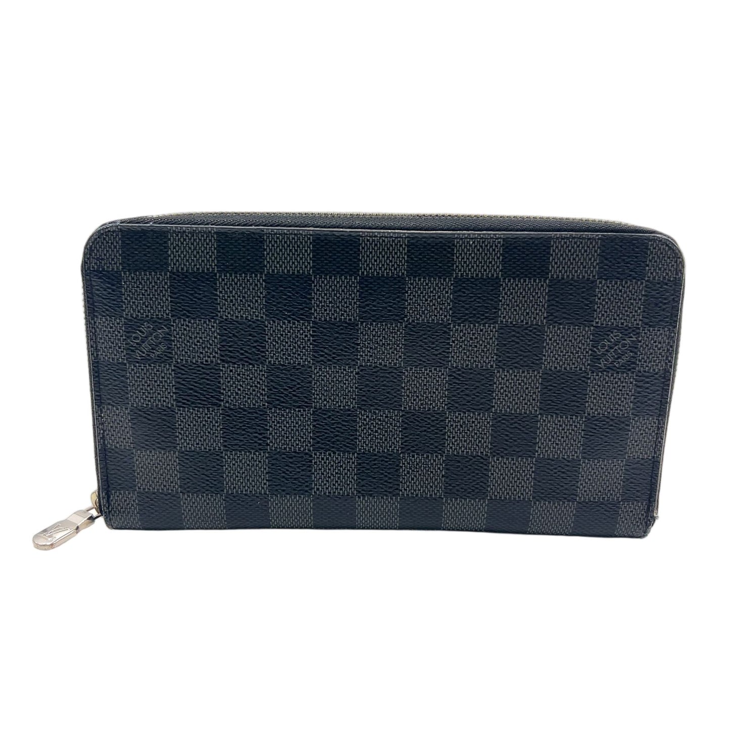 Louis Vuitton Zippy Organizer NM Damier Graphite Initial Black Zip Around