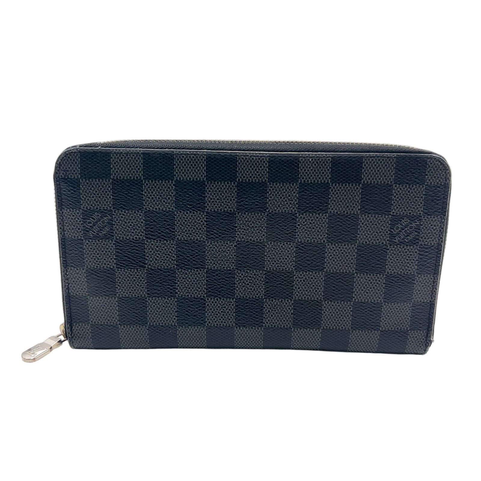 Louis Vuitton Zippy Organizer NM Damier Graphite Initial Black Zip Around