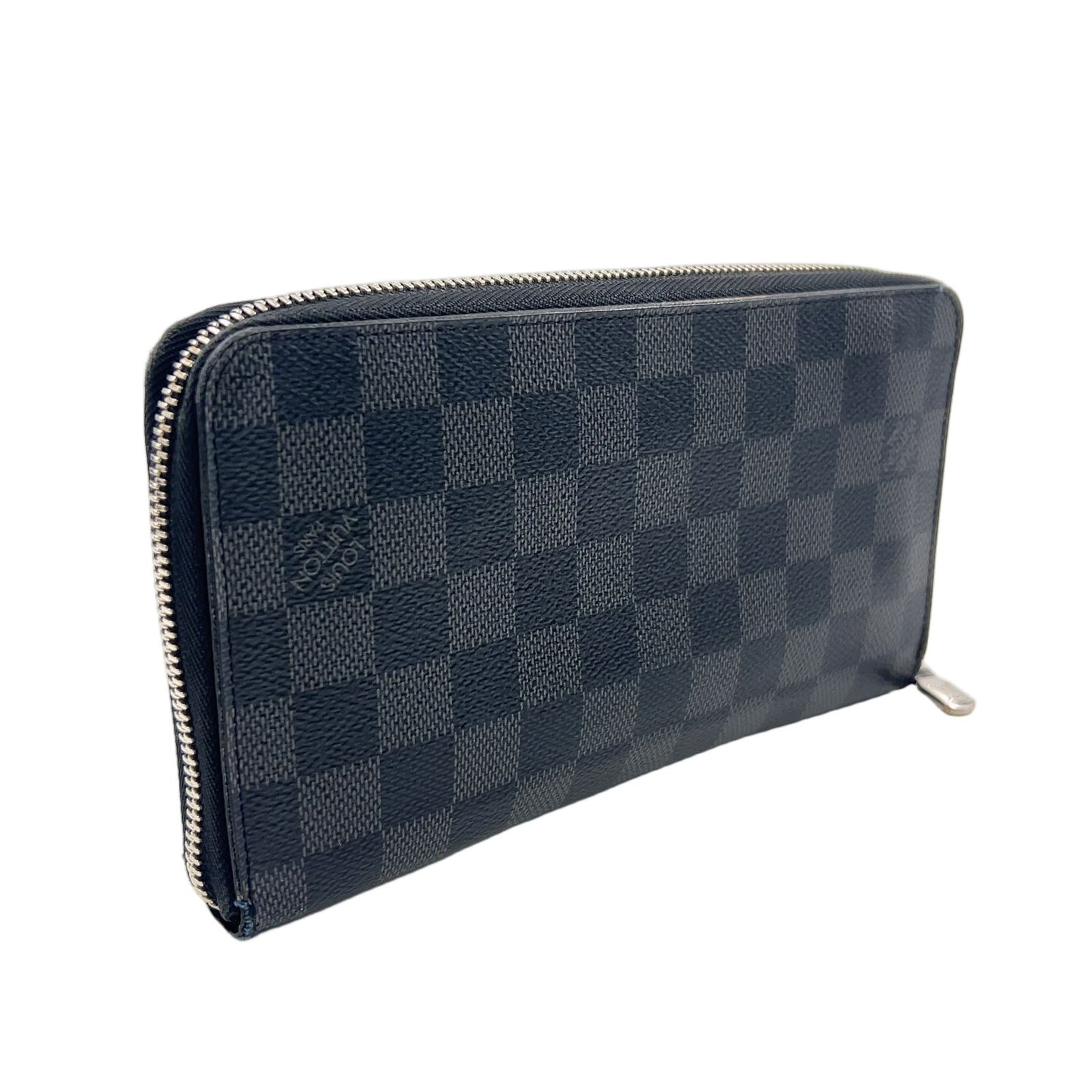 Louis Vuitton Zippy Organizer NM Damier Graphite Initial Black Zip Around — view 2